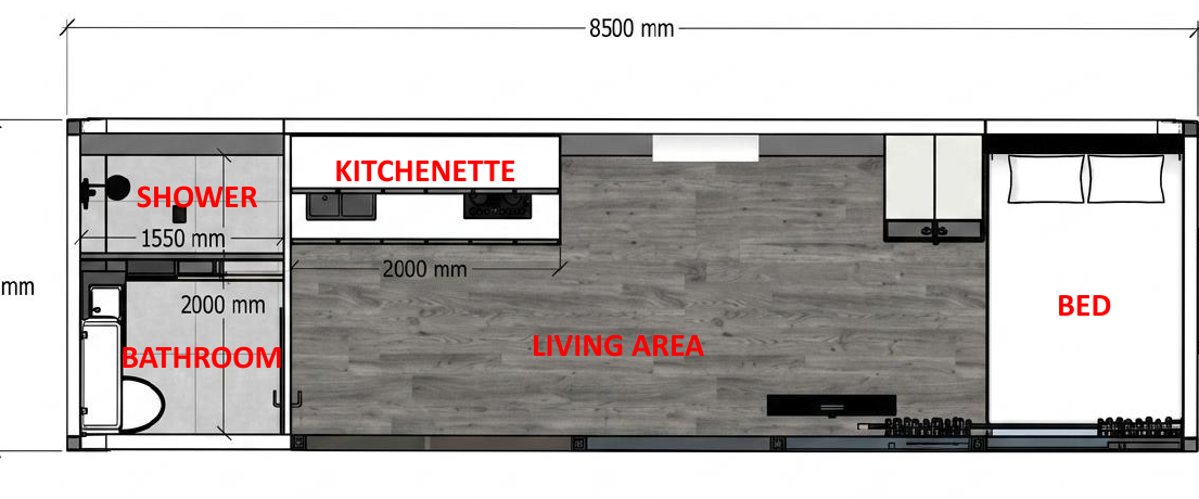 30 Foot Pod floorplan