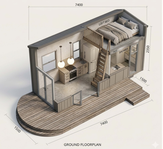 Queensland two-storey cutaway layout