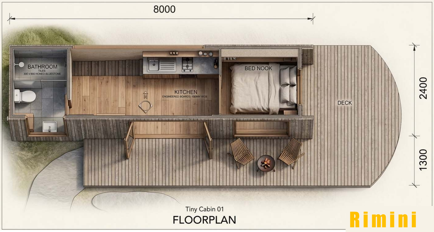 Rimini Tiny House floorplan